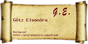 Götz Eleonóra névjegykártya